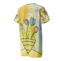 Tatyana's Tulips Cotton T-shirt Dress