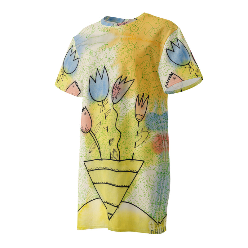Tatyana's Tulips Cotton T-shirt Dress