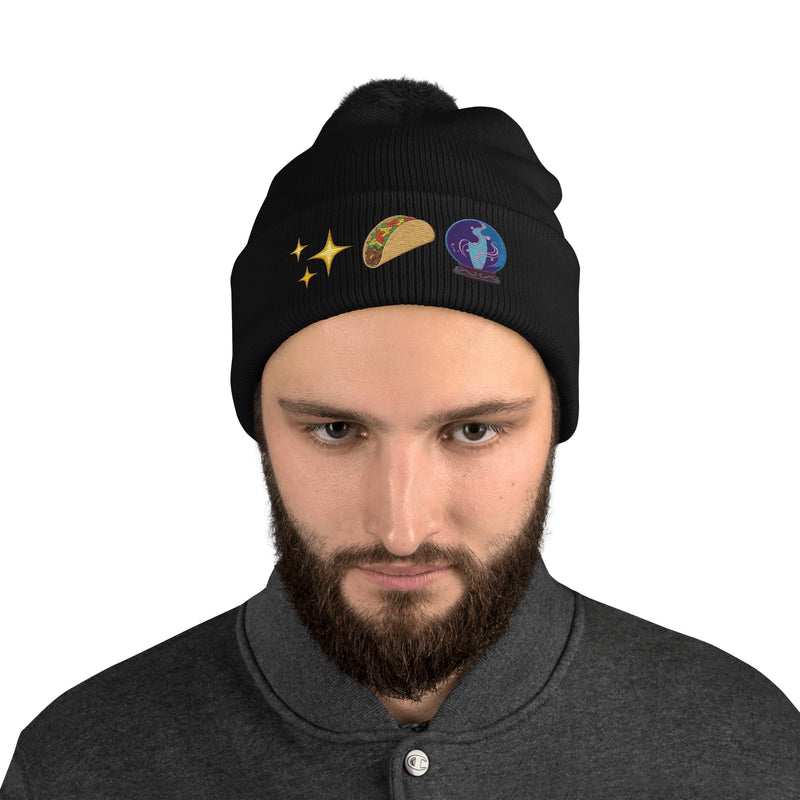 The Taco Tarot Pom-Pom Beanie