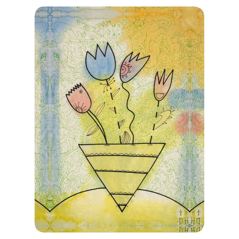 Tatyana’s Tulips Sherpa Blanket