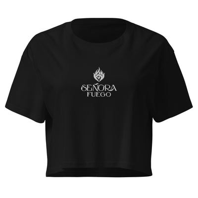 Embroidered Fuego Ladies Crop Top