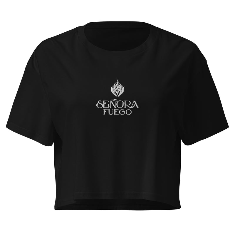 Embroidered Fuego Ladies Crop Top