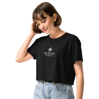 Embroidered Fuego Ladies Crop Top