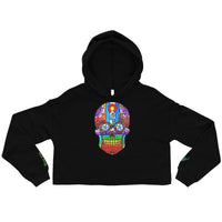 Blucifer Crop Embroidered Cuff Hoodie
