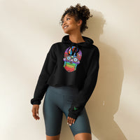 Blucifer Crop Embroidered Cuff Hoodie