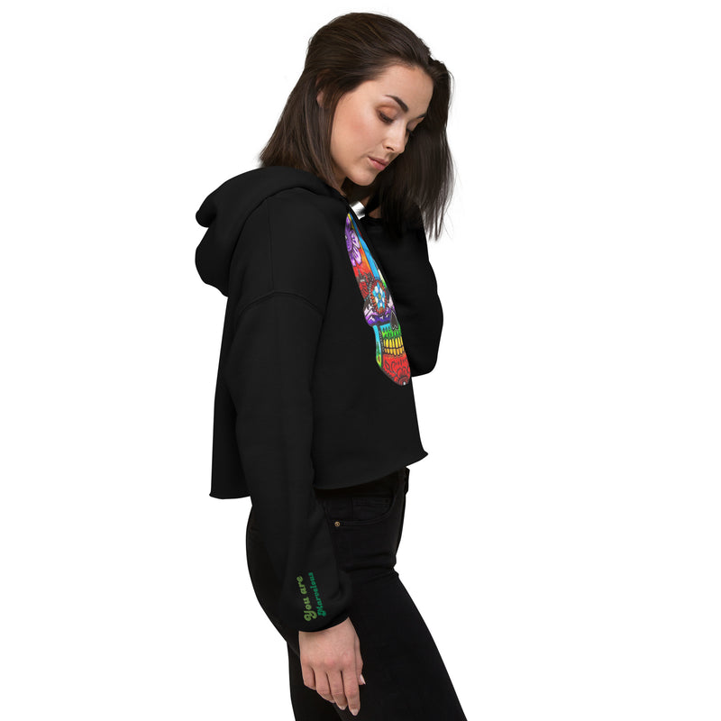 Blucifer Crop Embroidered Cuff Hoodie
