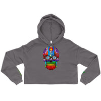Blucifer Crop Embroidered Cuff Hoodie