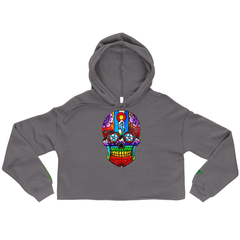 Blucifer Crop Embroidered Cuff Hoodie