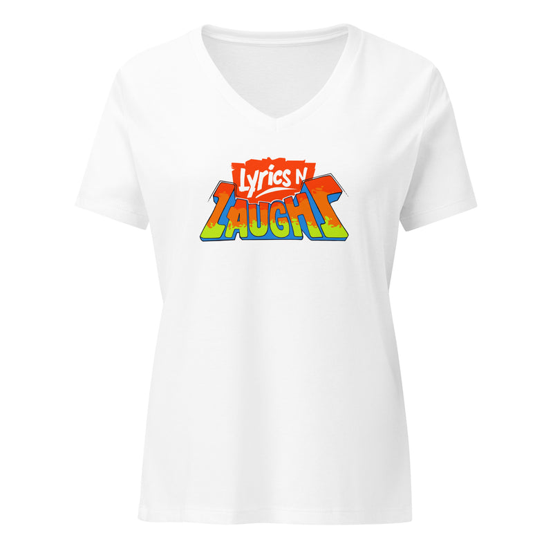 Women’s V-neck Lyrics and Laughs Tee